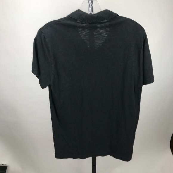 Theory Slub Collared Black Tee Size Small - Picture 3 of 3